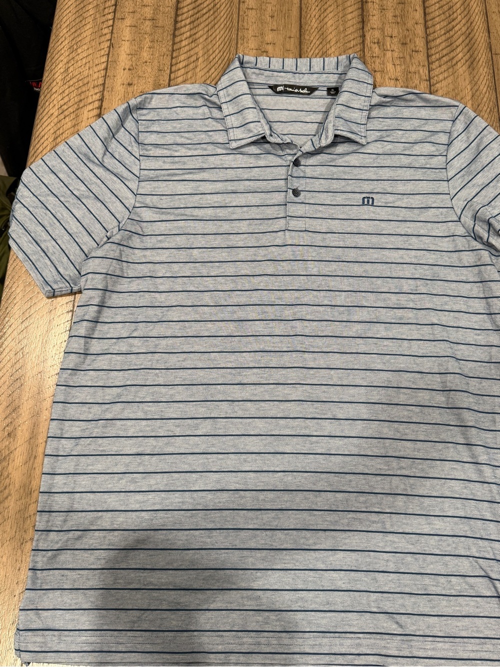 Travis Mathew Men's Light Gray Striped Polo